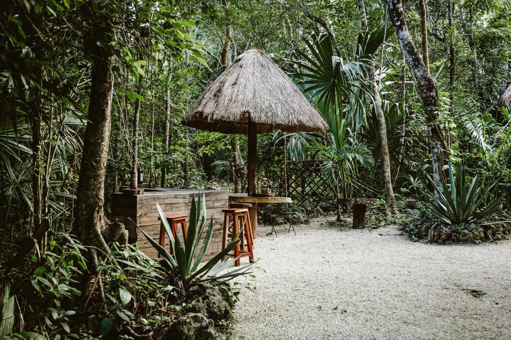 Madre Tierra Eco Habitat Pension Puerto Morelos Buitenkant foto