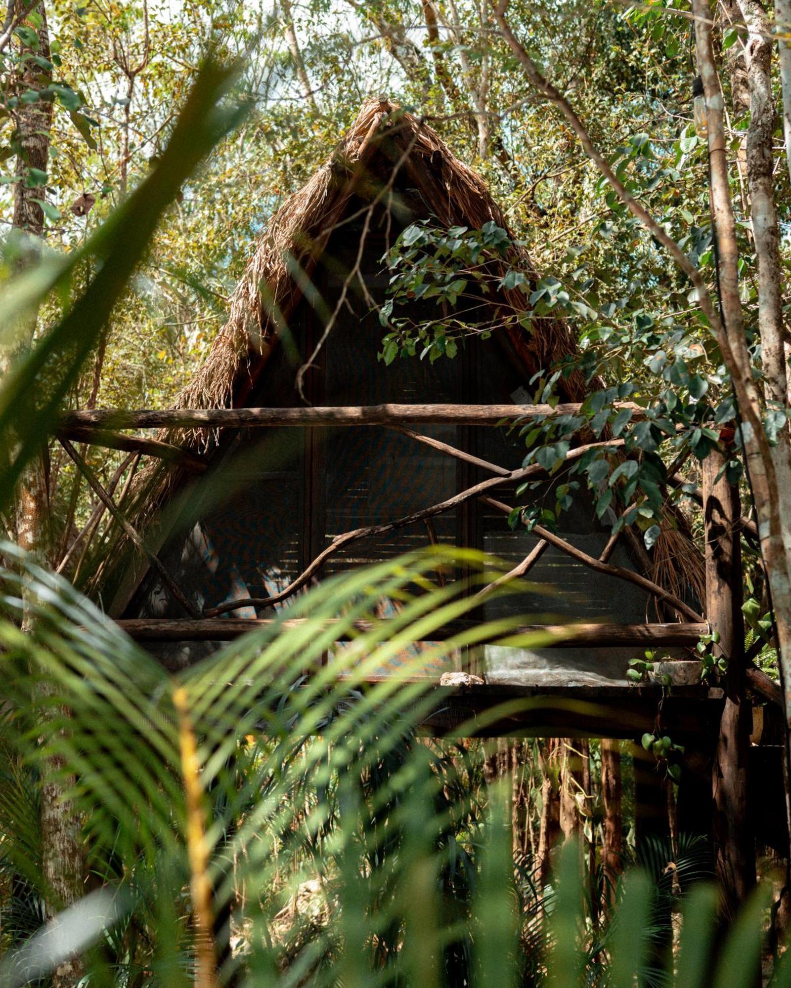 Madre Tierra Eco Habitat Pension Puerto Morelos Buitenkant foto